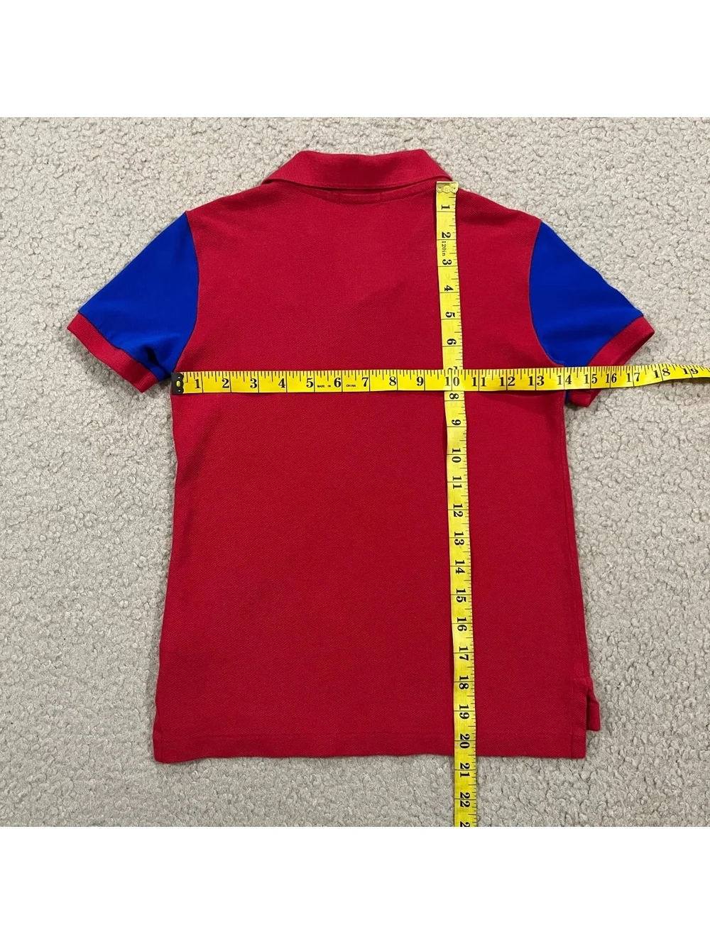 Polo Ralph Lauren Boys Big Pony Stripe Sash Polo Shirt Red Blue Size 7